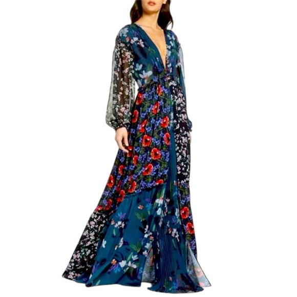 French Connection Celia Mix Floral Long Sleeved Maxi Dress - Picture 1 of 12